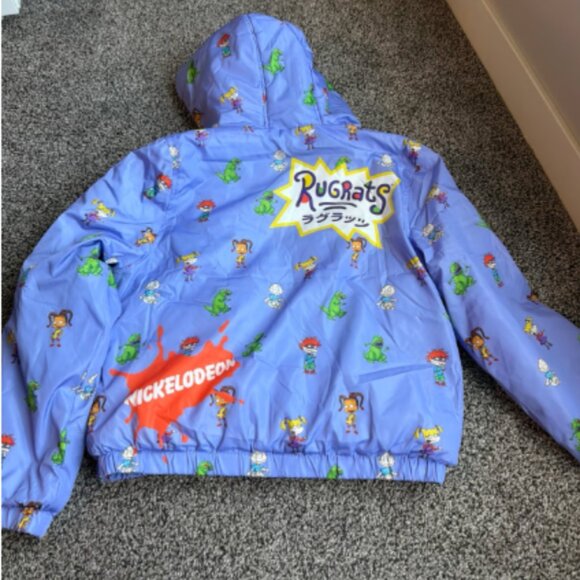Members Only x Nickelodeon Rugrats Purple Puffer Jacket (Junior L) Sherpa Lined - Picture 4 of 4